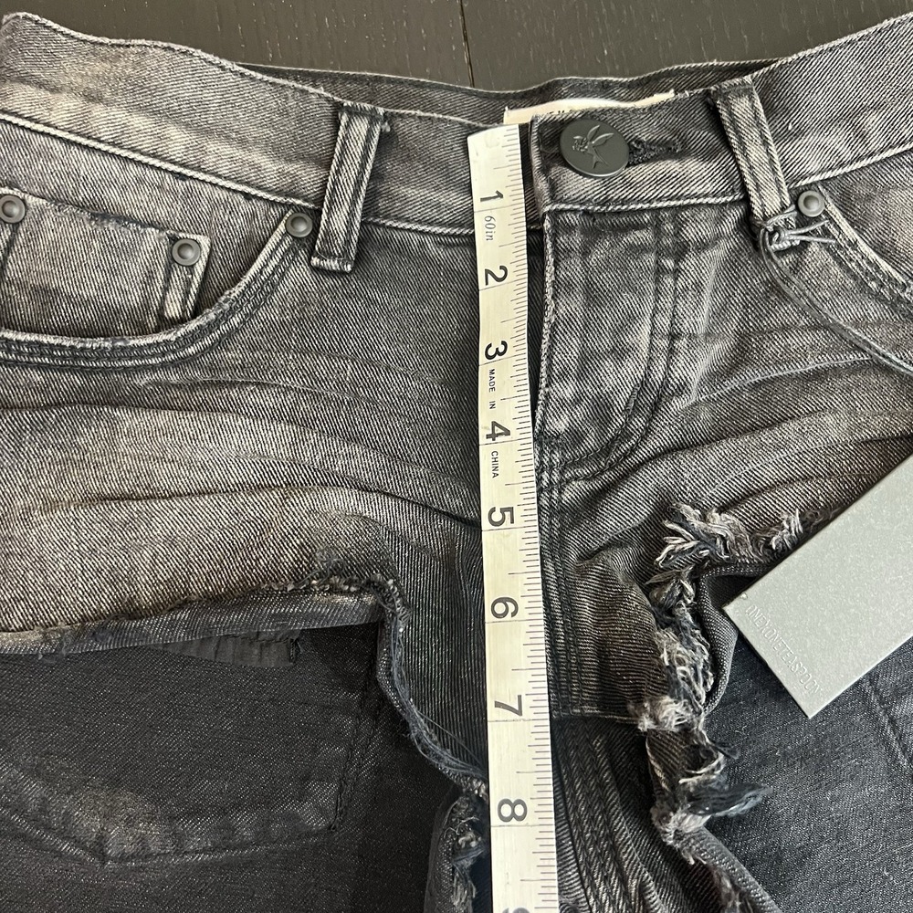 One Teaspoon Bonita Low Waist Shorts Size 23 Black Double Bass Frayed NEW - Picture 7 of 9